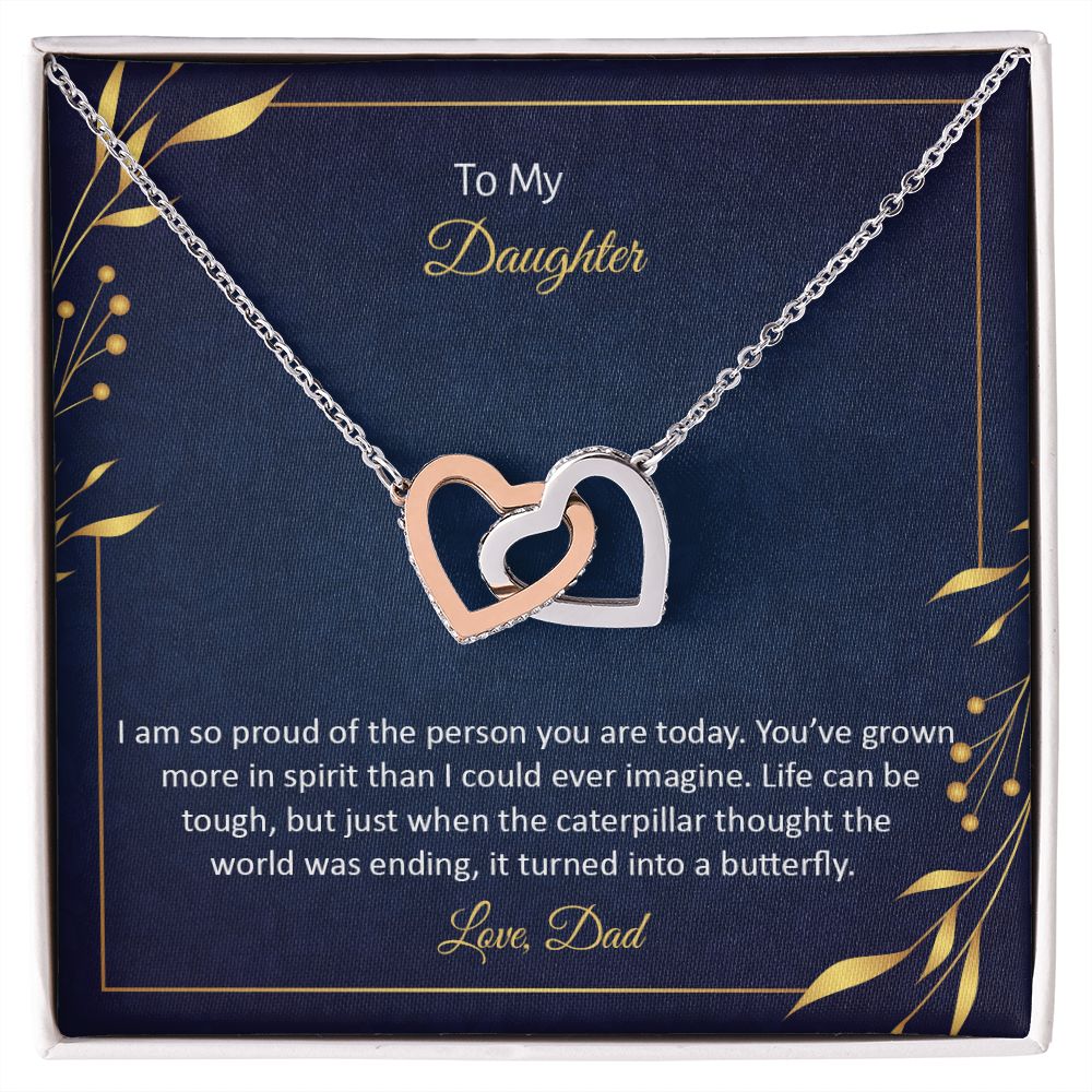 To My Daughter Hearts Necklace