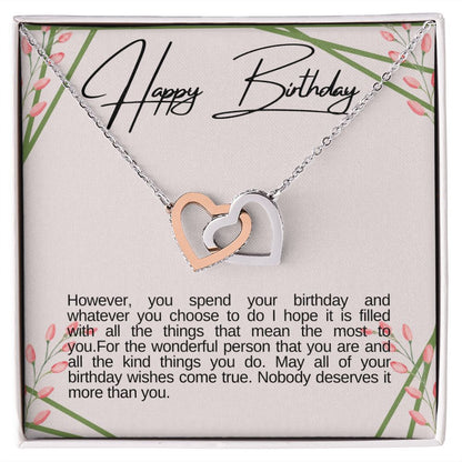 Happy Birthday Hearts Necklace