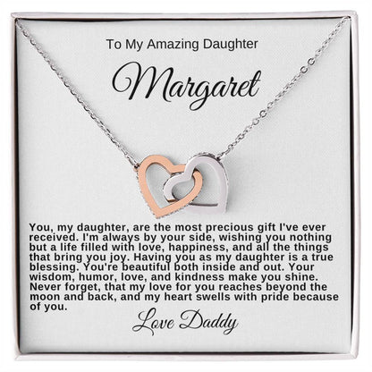 To My Amazing Daughter Personalized Hearts Necklace