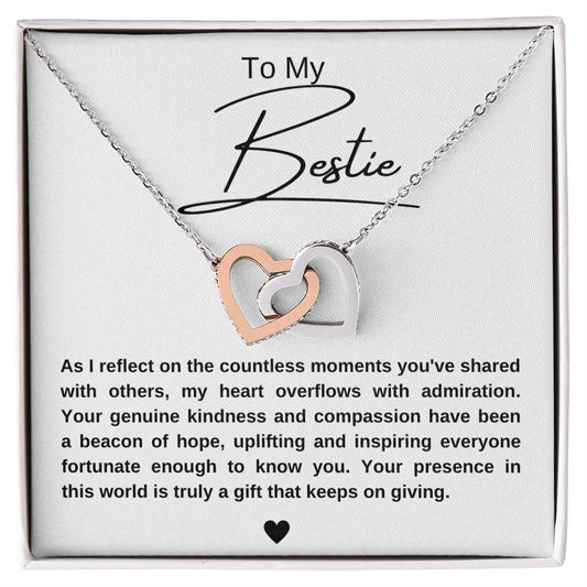 To My Bestie Double Hearts Necklace