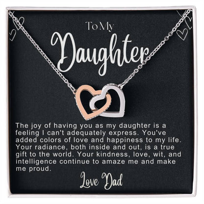 To My Daughter Hearts Necklace