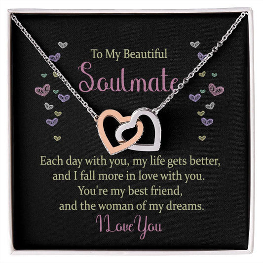 To My Beautiful Soulmate Hearts Necklace