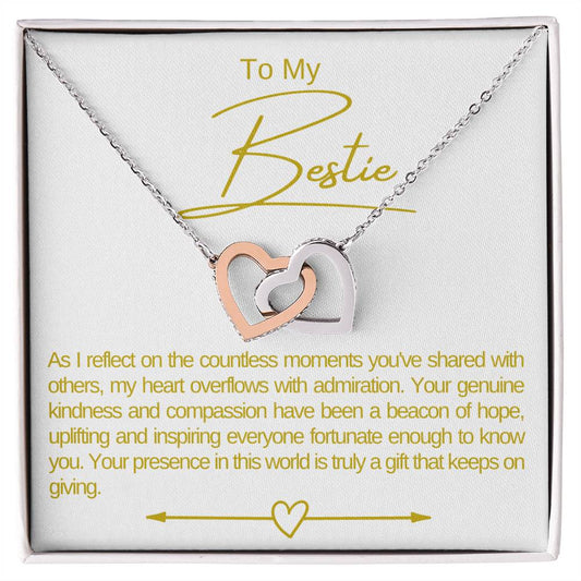 To My Bestie Double Hearts Necklace