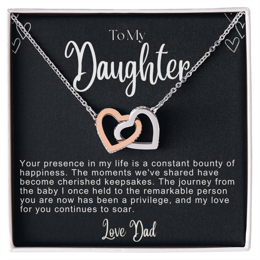 To My Daughter Hearts Necklace