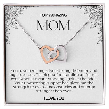 To My Amazing Mom Double Hearts Necklace