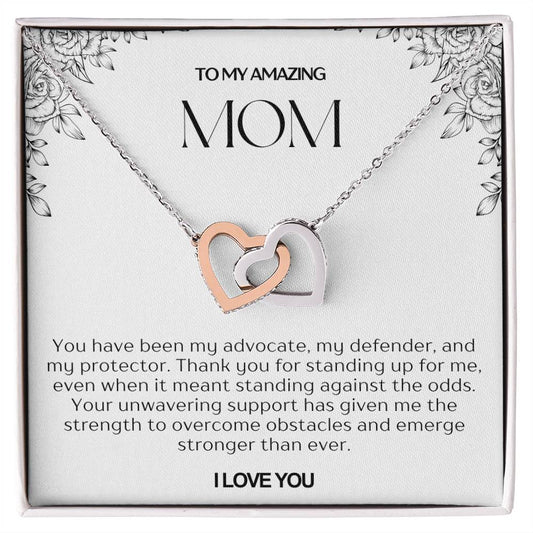 To My Amazing Mom Double Hearts Necklace