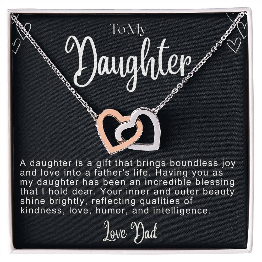 To My Daughter Hearts Necklace