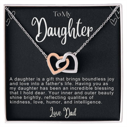 To My Daughter Hearts Necklace