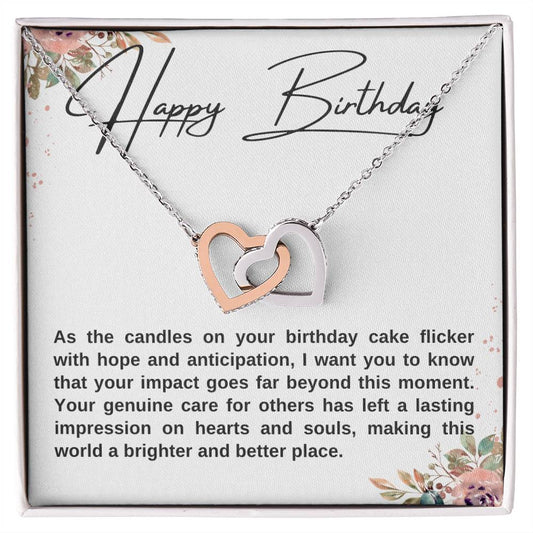 Happy Birthday Double Hearts Necklace