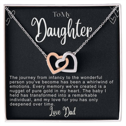 To My Daughter Hearts Necklace