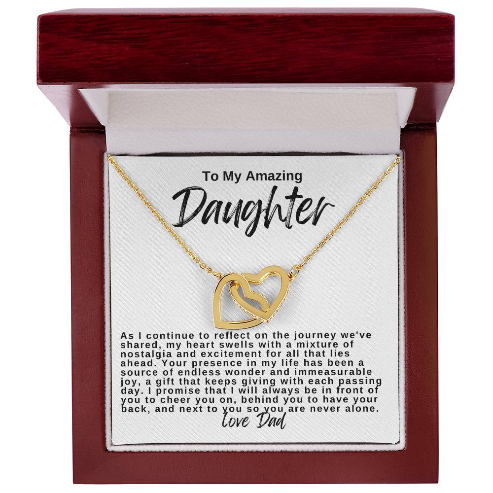 To My Amazing Daughter Hearts Necklace