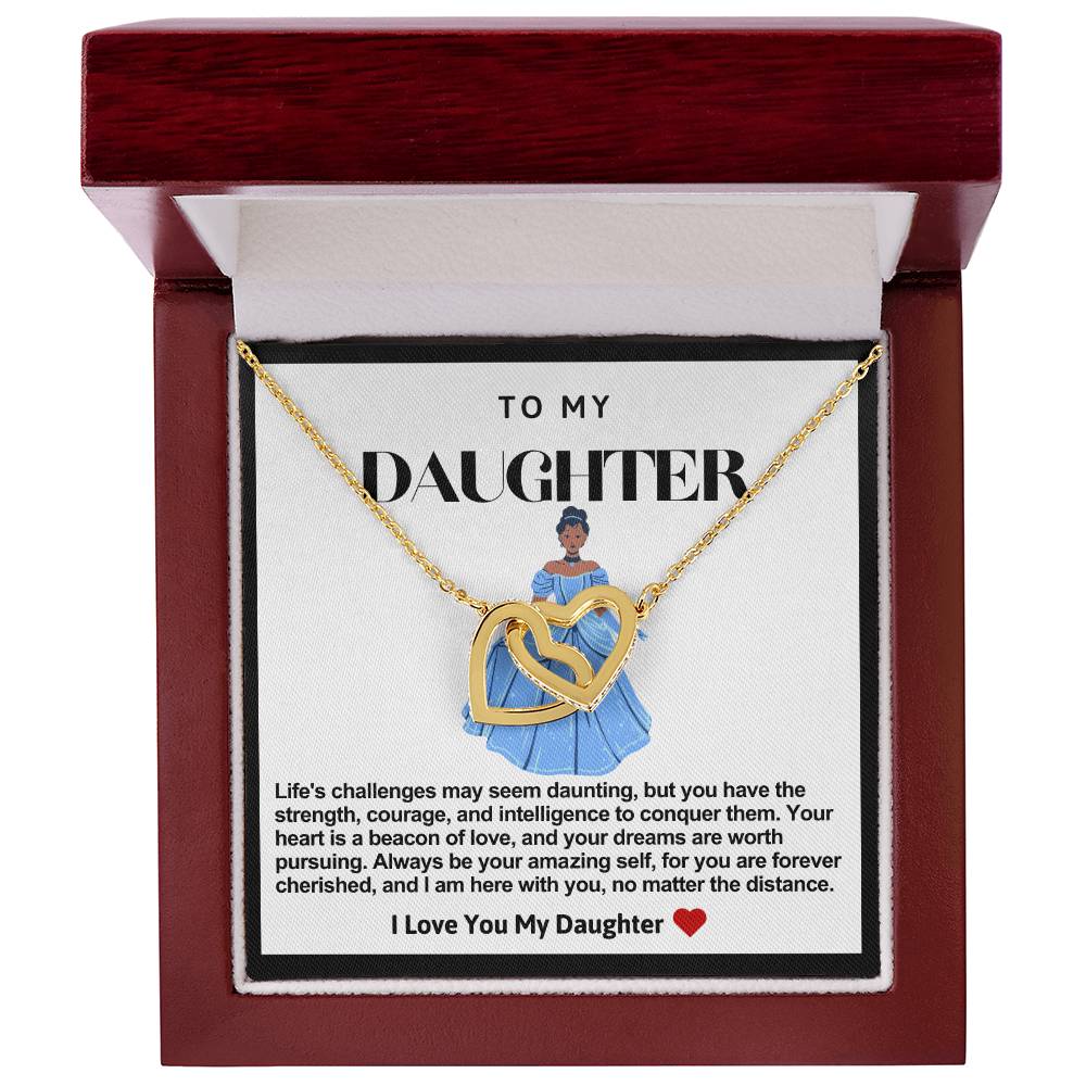 Daughter Double Heart Necklace- Princess