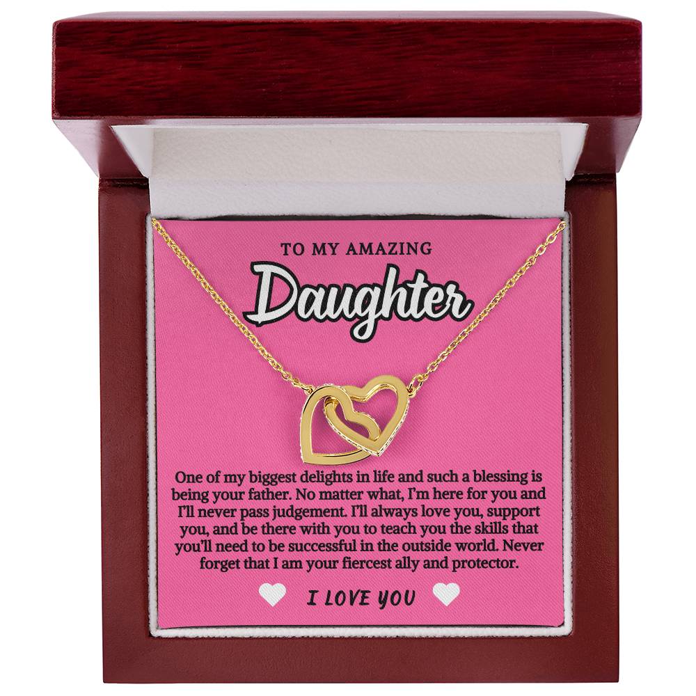 To Daughter Double Hearts Necklace