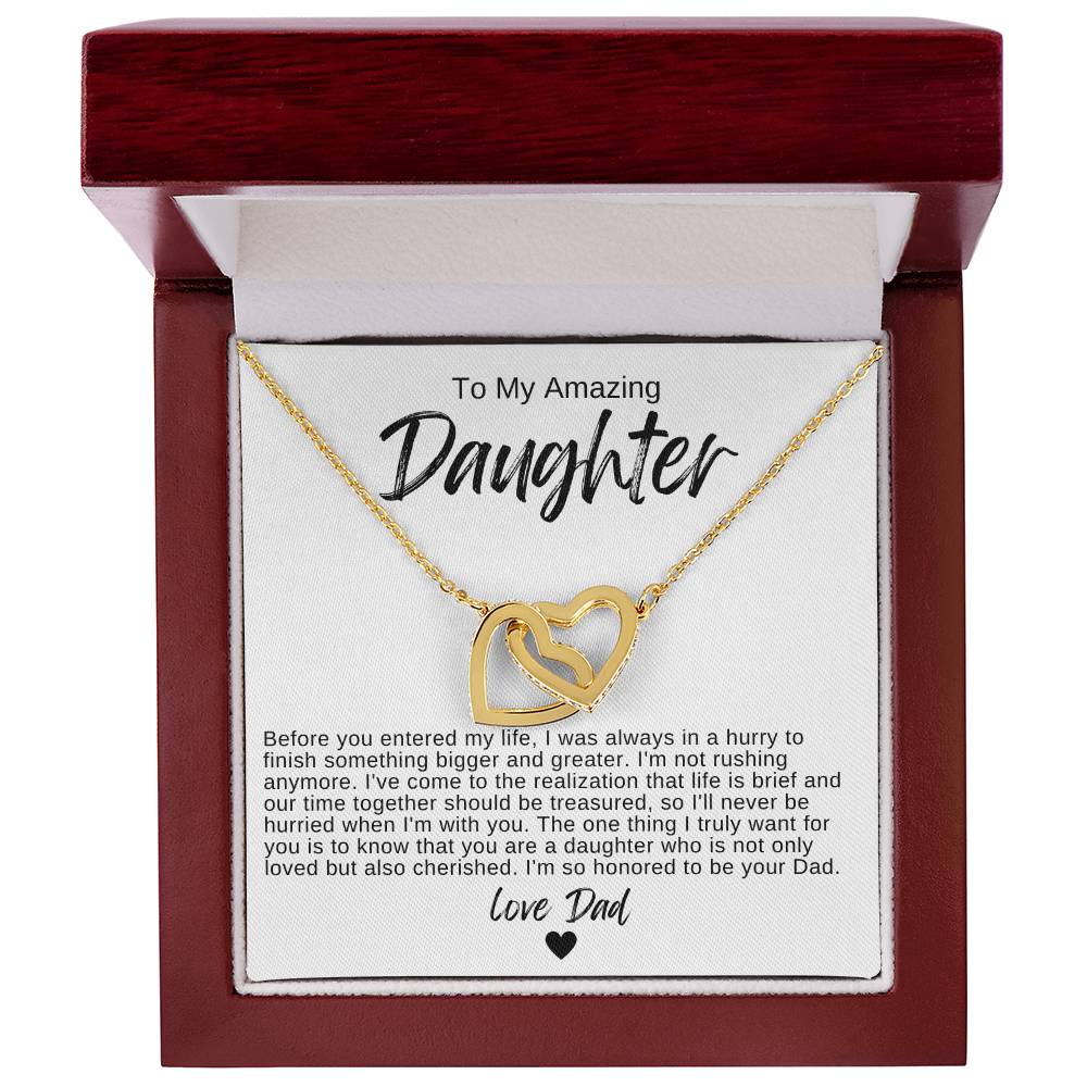 To My Amazing Daughter Hearts Necklace