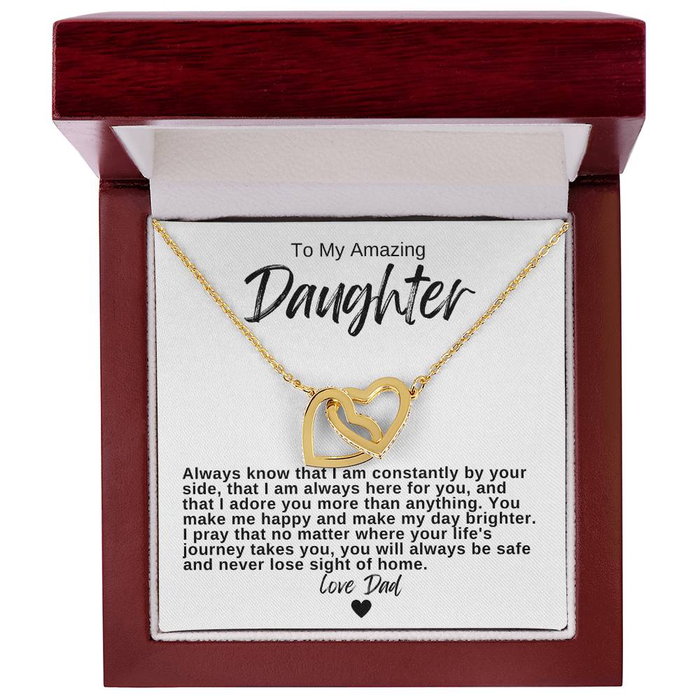 To My Amazing Daughter Hearts Necklace