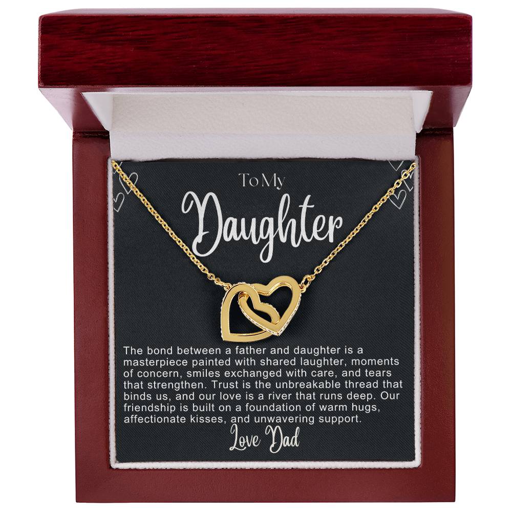 To My Daughter Hearts Necklace