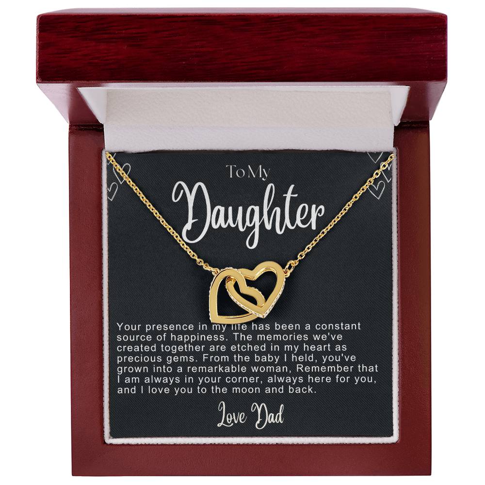 To My Daughter Hearts Necklace