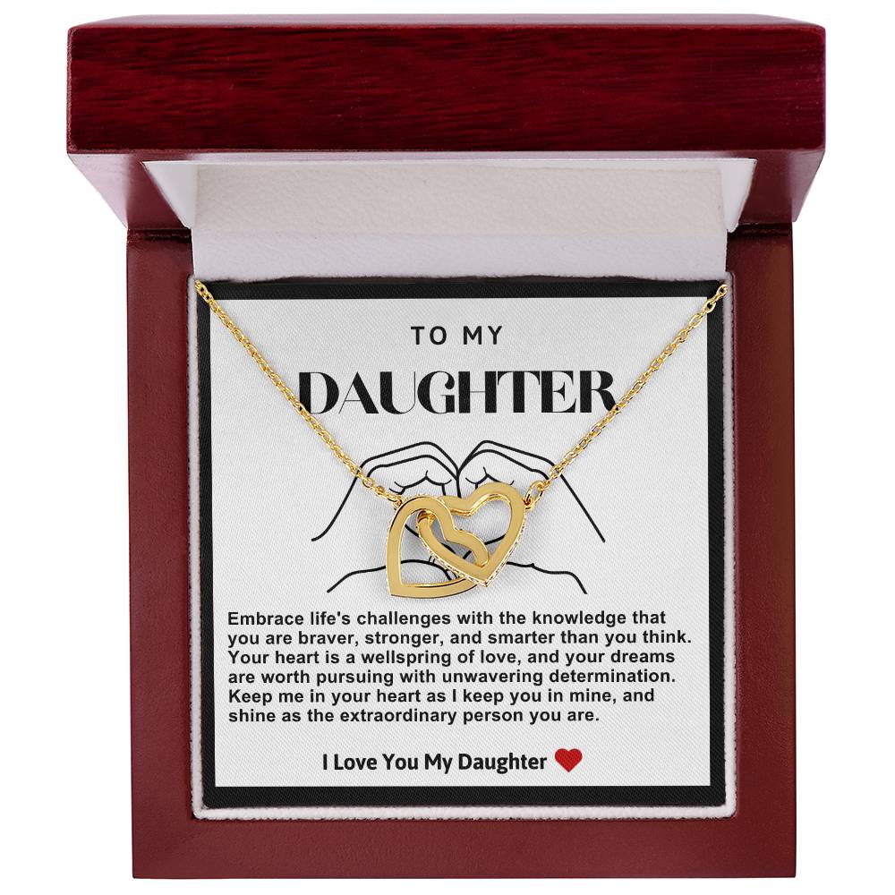 Daughter Double Heart Necklace- Love