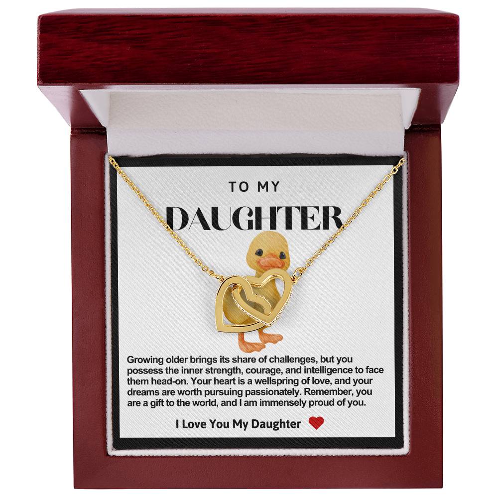 Daughter Double Heart Necklace- Chick