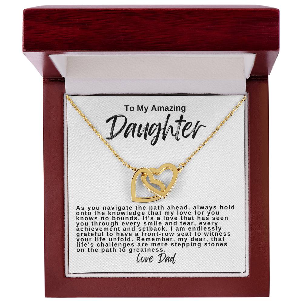 To My Amazing Daughter Heart Necklace