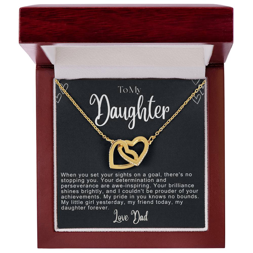 To My Daughter Hearts Necklace