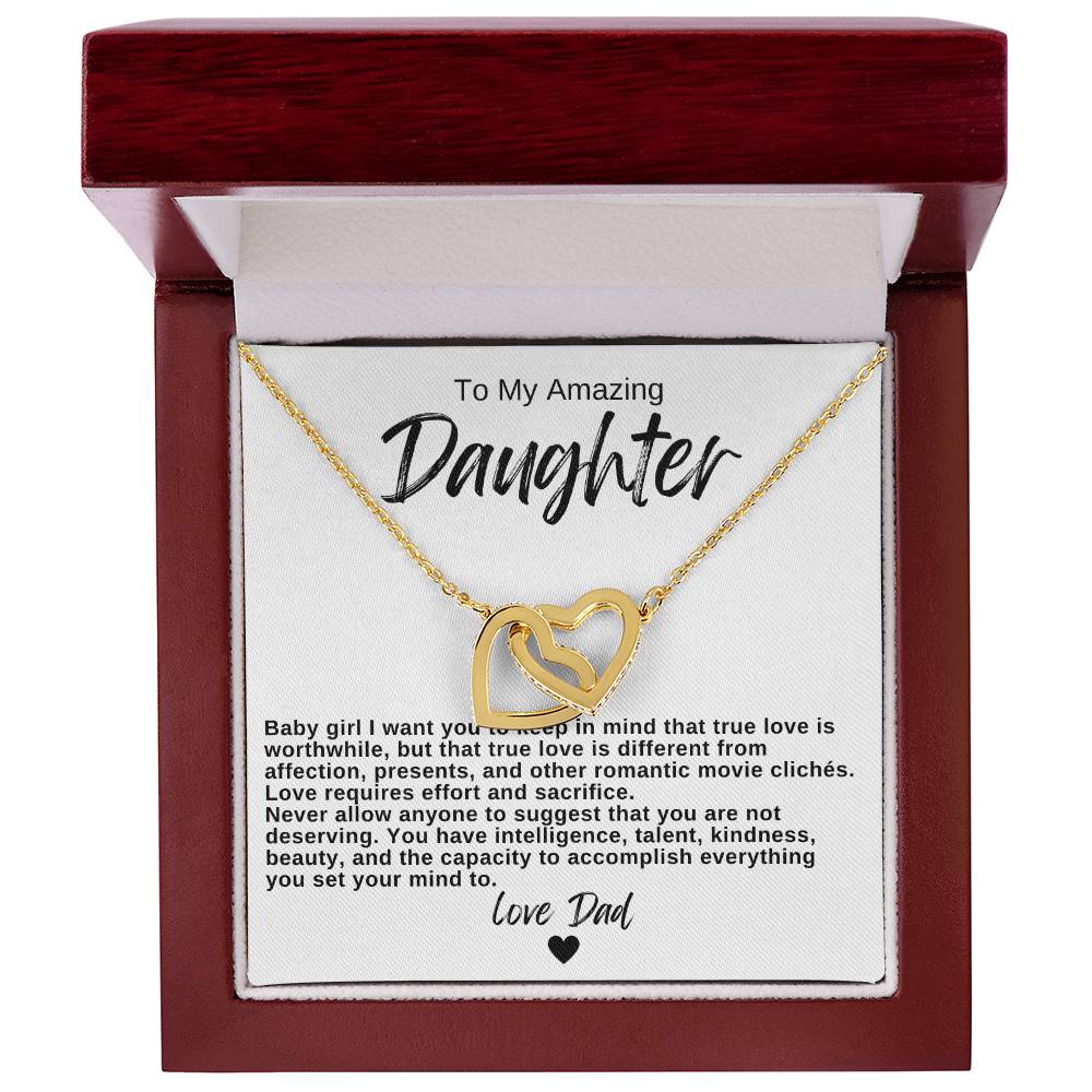 To My Amazing Daughter Hearts Necklace