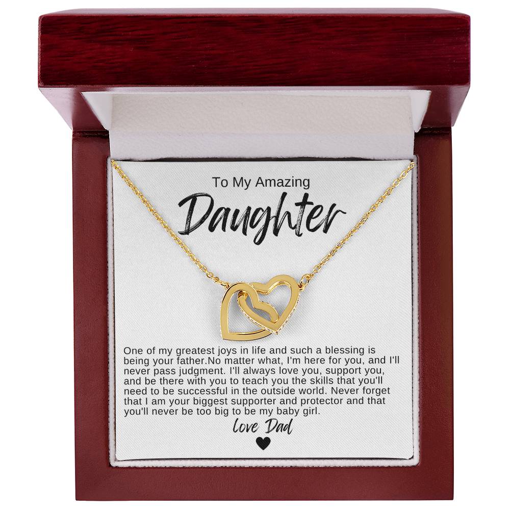 To My Amazing Daughter Hearts Necklace