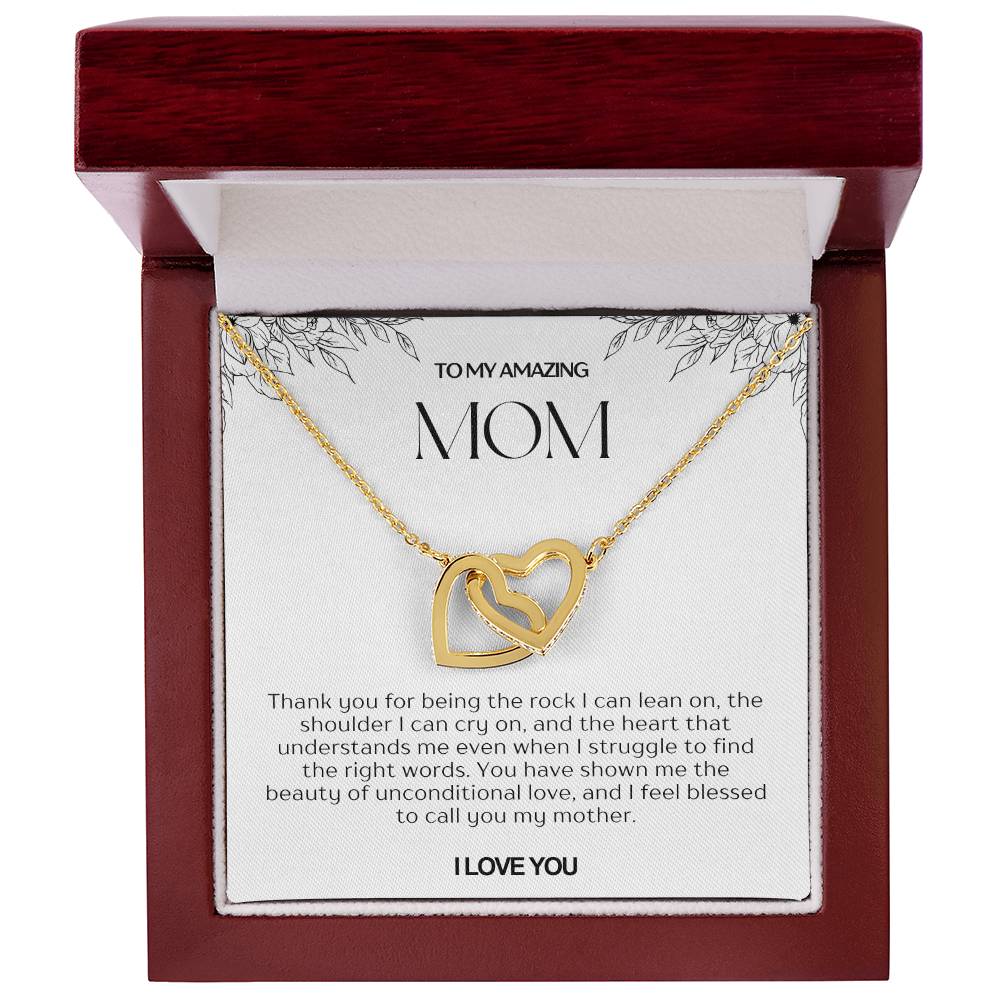 To My Amazing Mom Double Hearts Necklace