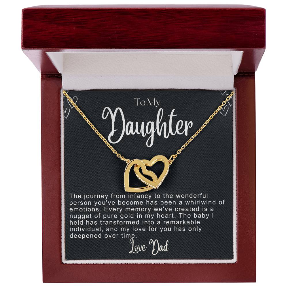 To My Daughter Hearts Necklace