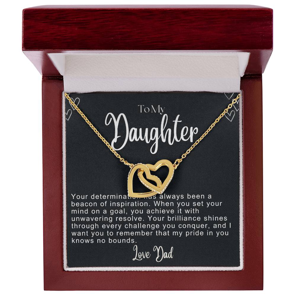 To My Daughter Hearts Necklace