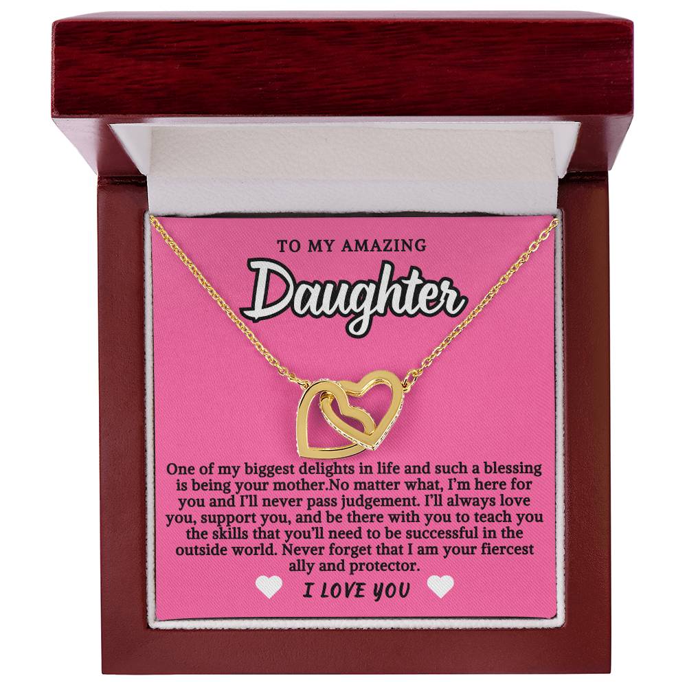 To Daughter Double Hearts Necklace