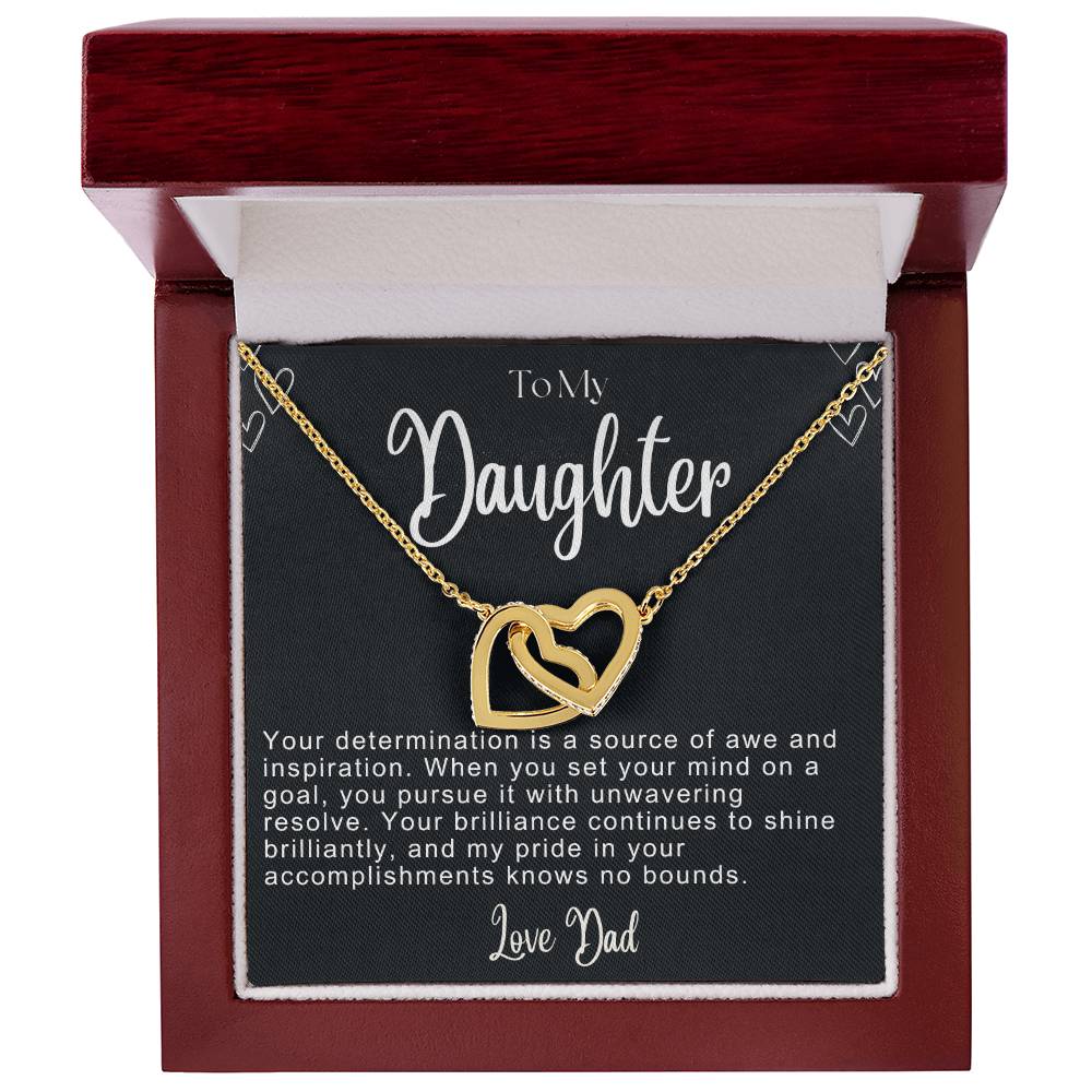 To My Daughter Hearts Necklace