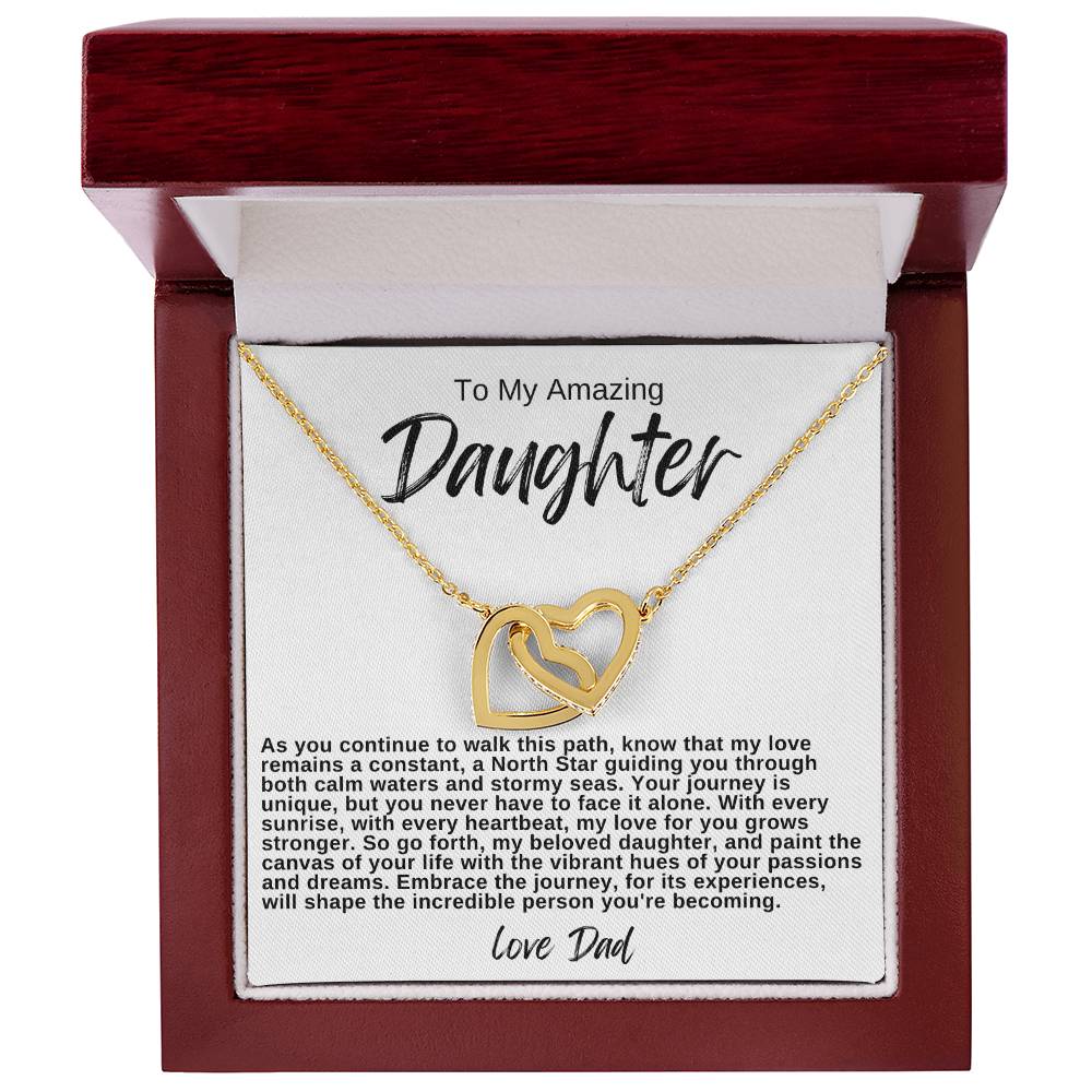 To My Amazing Daughter Hearts Necklace