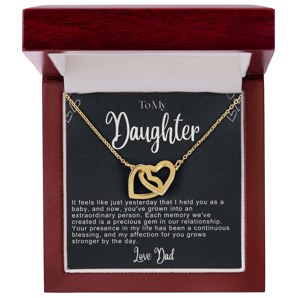 To My Daughter Hearts Necklace