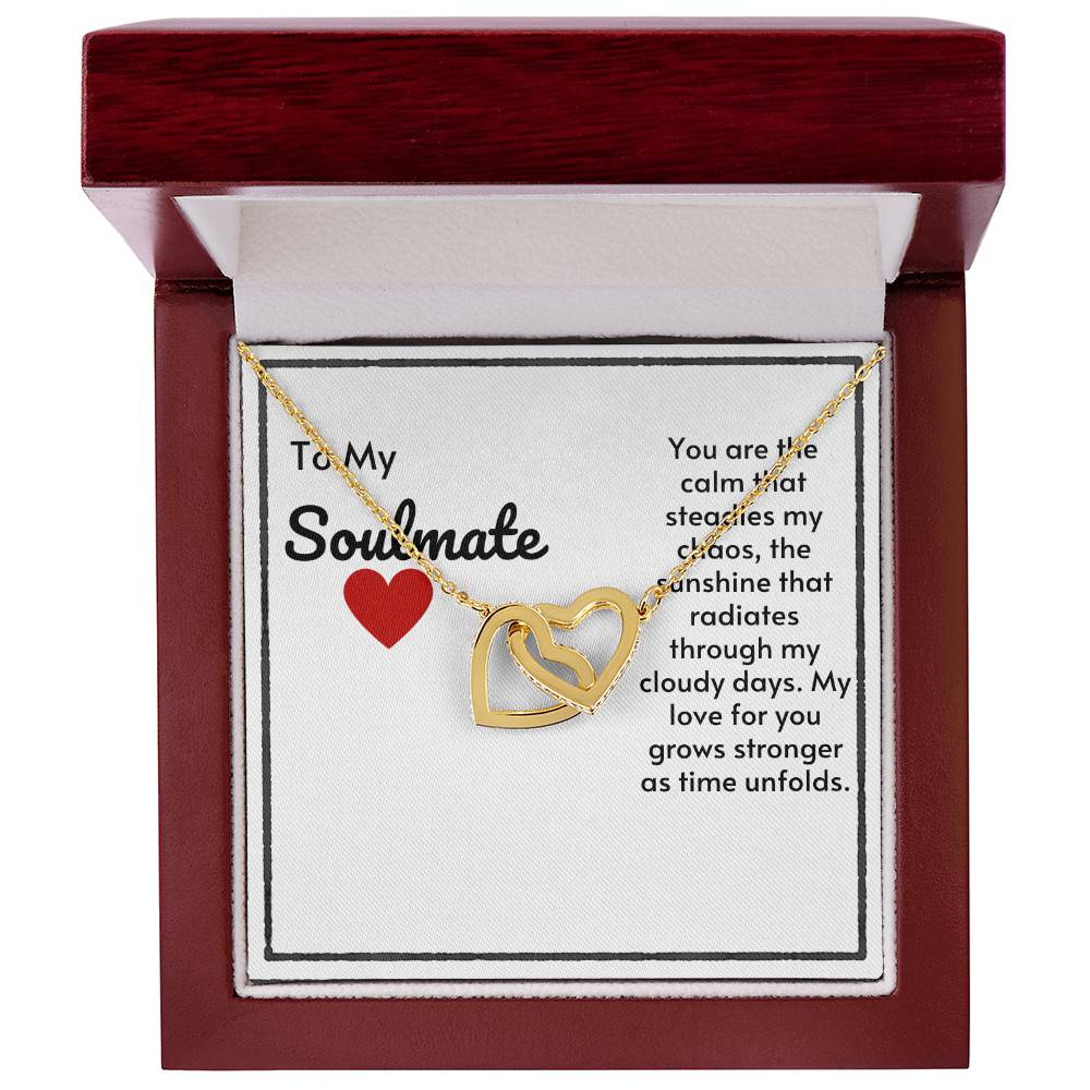 Soulmate Connected Hearts Necklace- My Love For You Grows Stronger