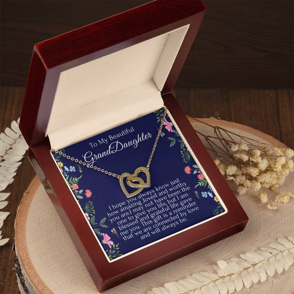 To My Beautiful Granddaughter Hearts Necklace