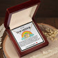 Daughter Double Heart Necklace- Rainbow