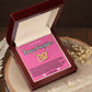 Bonus Daughter Pink Design Hearts Necklace
