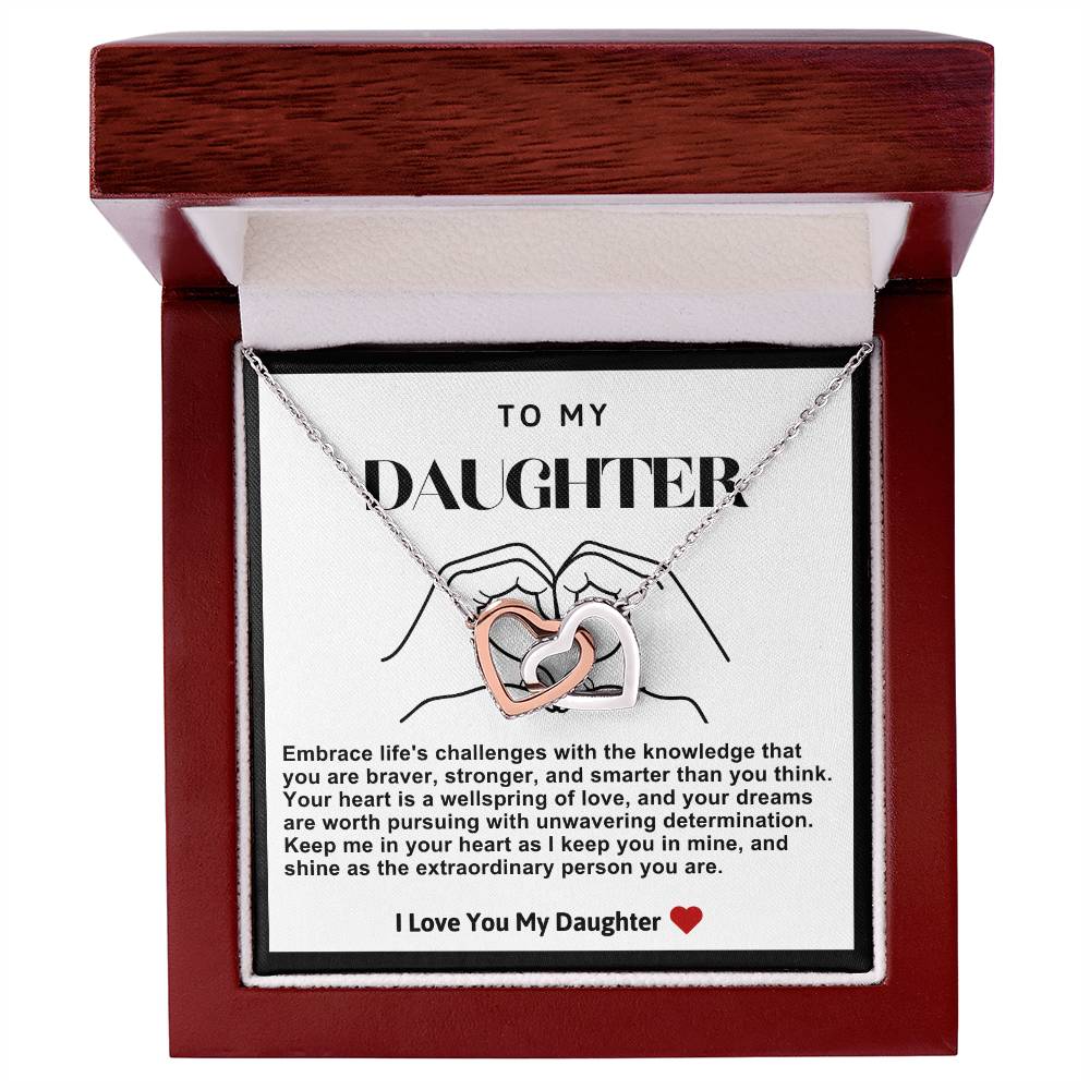 Daughter Double Heart Necklace- Love