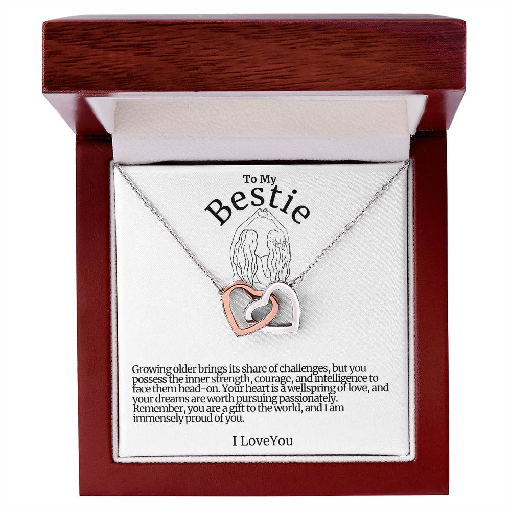 To My Bestie Hearts Necklace