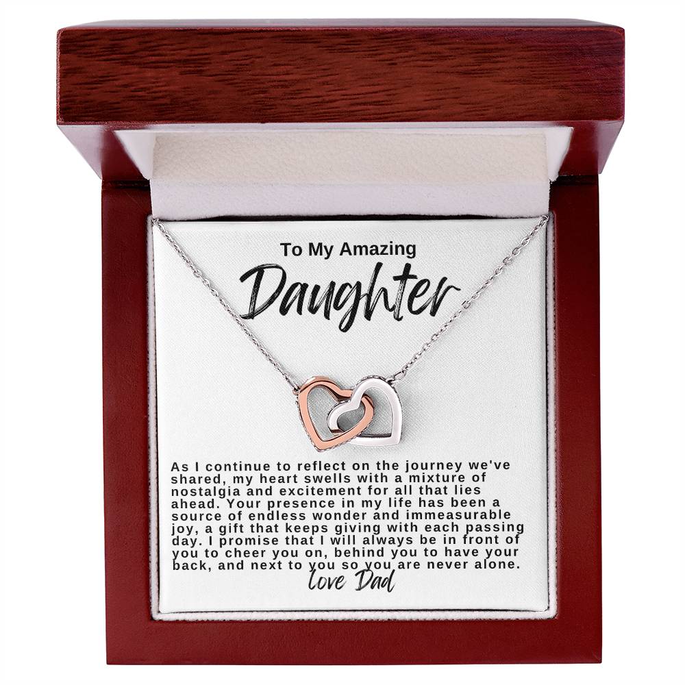 To My Amazing Daughter Hearts Necklace