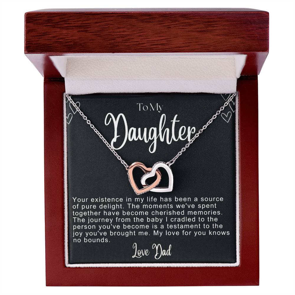 To My Daughter Hearts Necklace