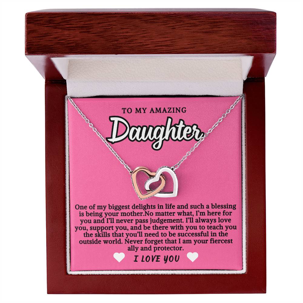 To Daughter Double Hearts Necklace