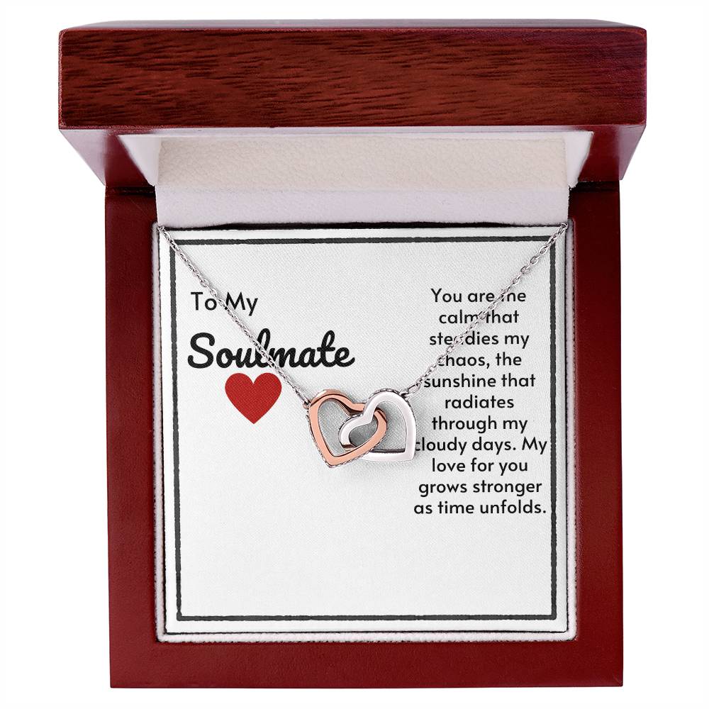 Soulmate Connected Hearts Necklace- My Love For You Grows Stronger