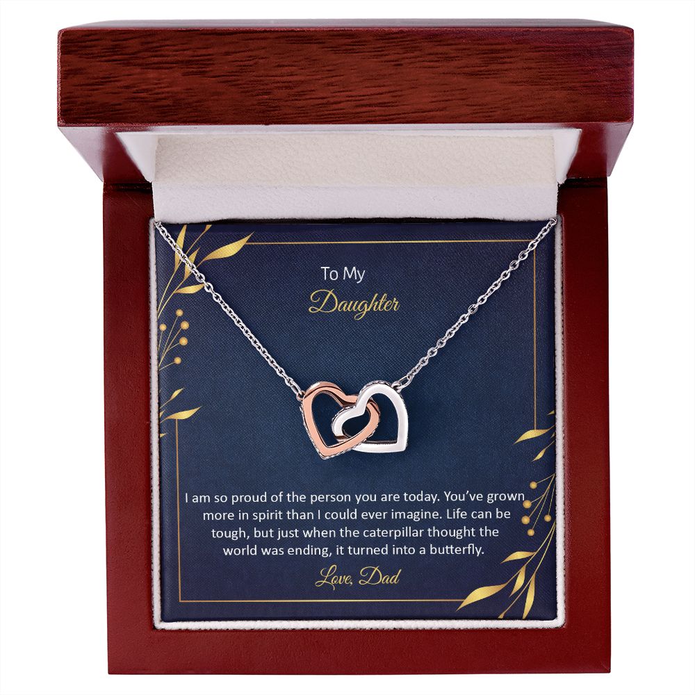 To My Daughter Hearts Necklace