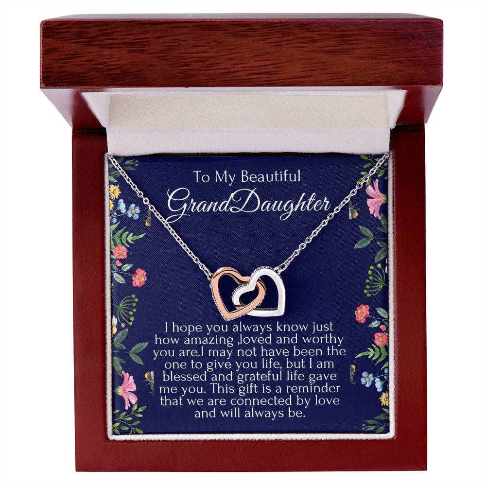 To My Beautiful Granddaughter Hearts Necklace