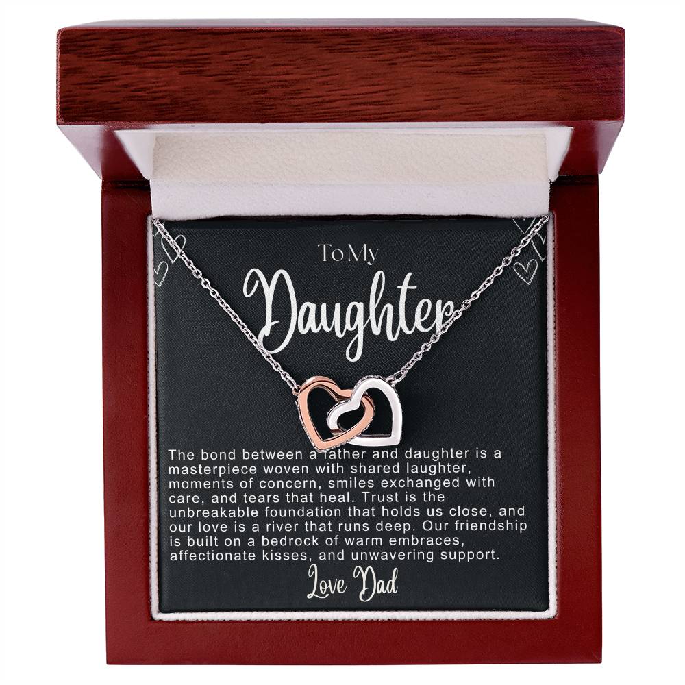 To My Daughter Hearts Necklace