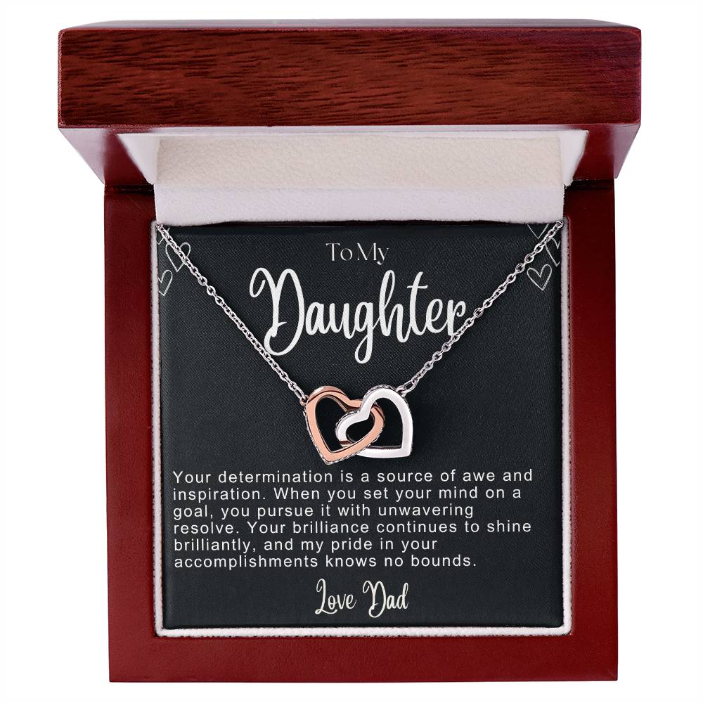 To My Daughter Hearts Necklace