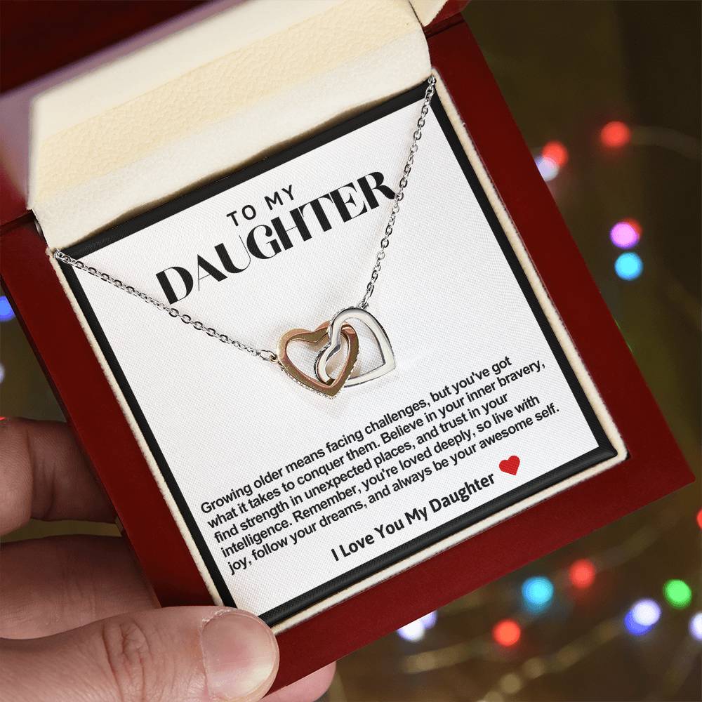 Daughter Interlocking Hearts Necklace