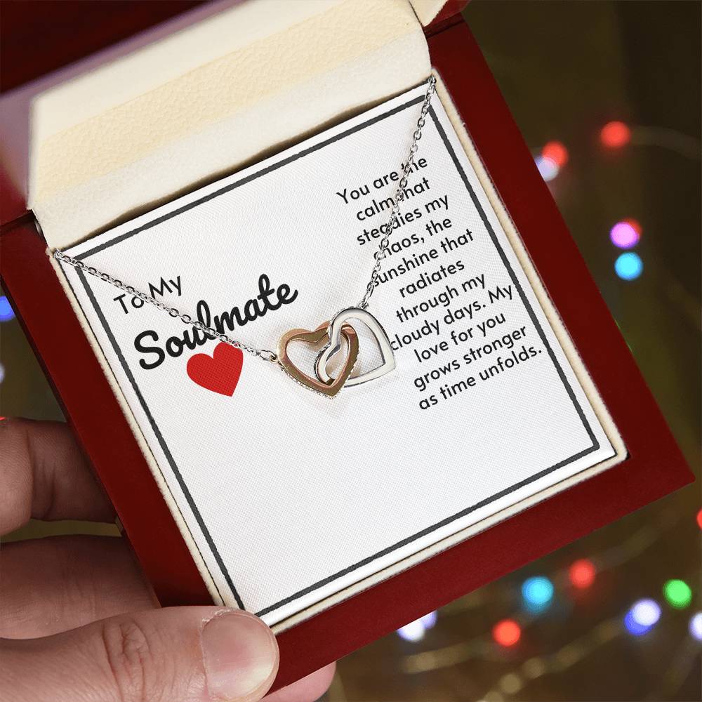 Soulmate Connected Hearts Necklace- My Love For You Grows Stronger